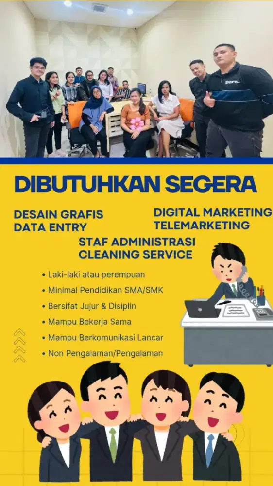 Dibutuhkan Staff Perkantoran