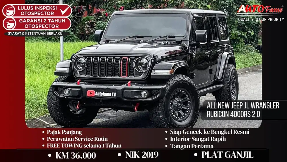 Jeep JL Wrangler Rubicon 4Doors 2.0 NIK 2019 Black On Black Upgrades P