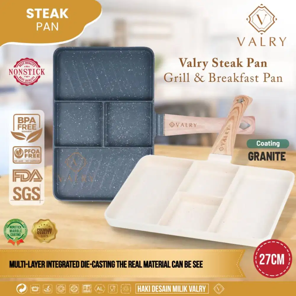 VALRY Steak pan panci grill pan alat panggang anti lengket WAJAN BREAK