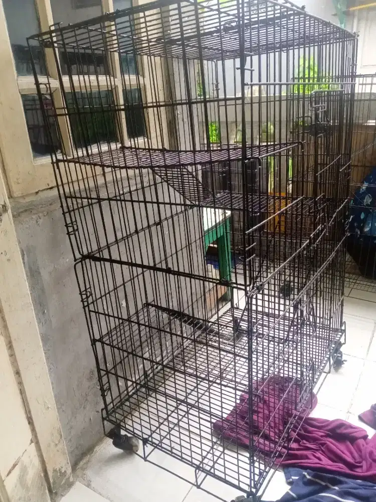 Kandang kucing besar tingkat besi Tebal