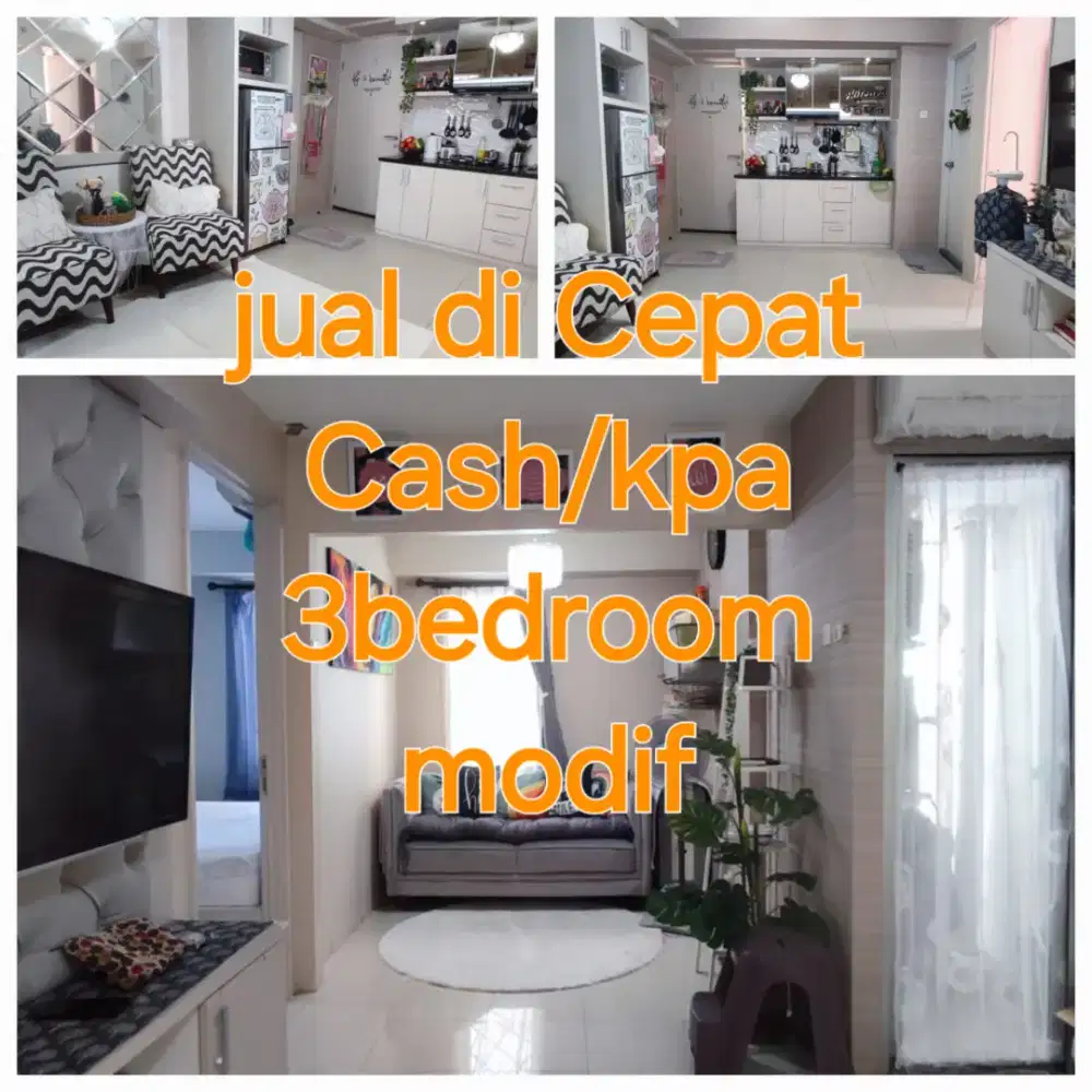 Stock invest jual BU readdy type 3bedroom siap huni apartemen Bassura