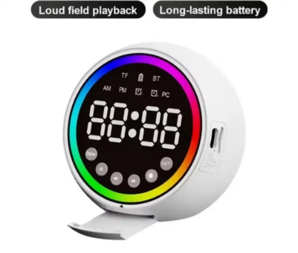 Speaker jam alarm bluetooth rgb