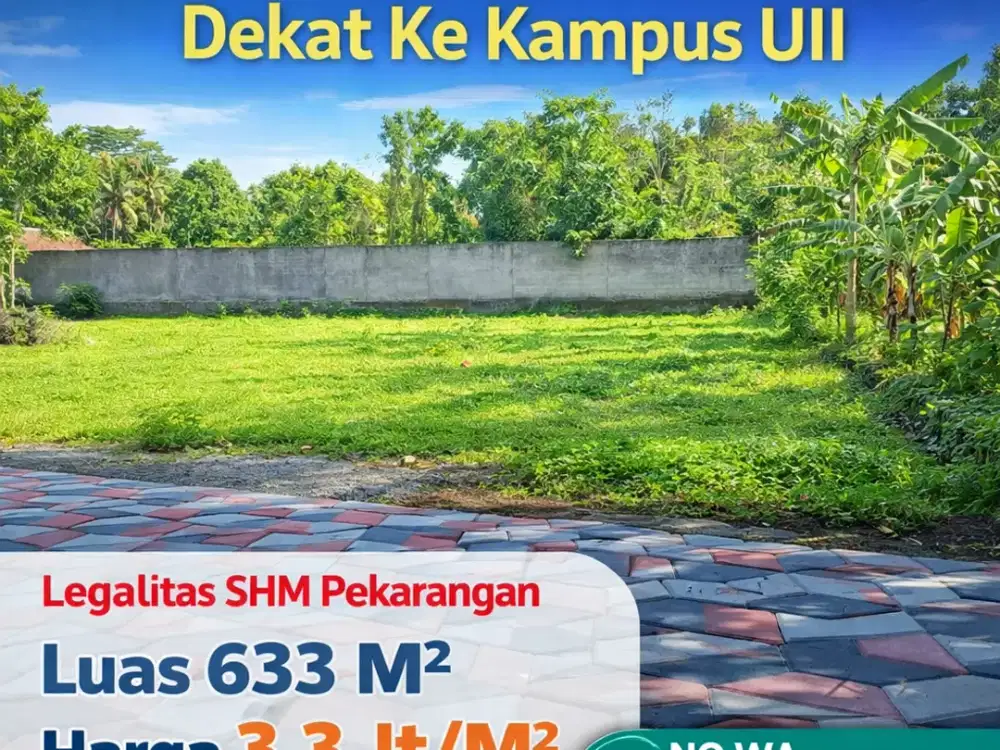 Tanah Jogja Kost Area Kampus UII Kaliurang SHM Pekarangan