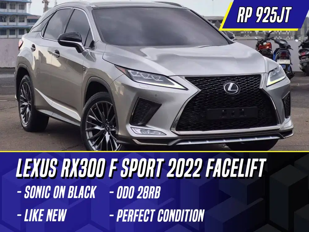 Lexus RX300 F Sport 2022 Facelift Sonic Titanium on Black Abu-abu Abu