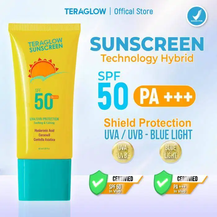 Teraglow Hybrid Sunscreen SPF 50 PA+++ | Perlindungan UVA/UVB 40ML