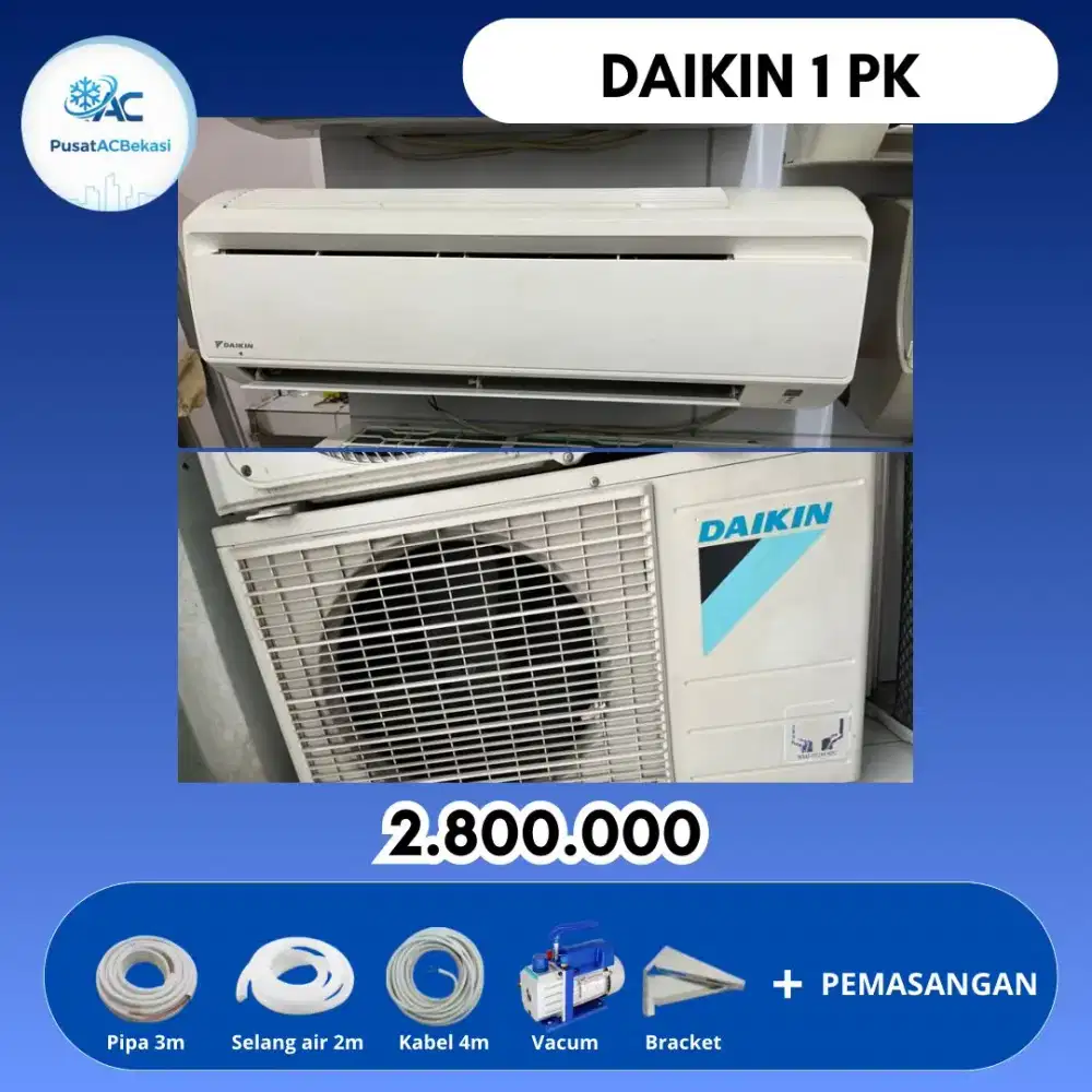 Ac daikin standart 1pk second mulus bergaransi