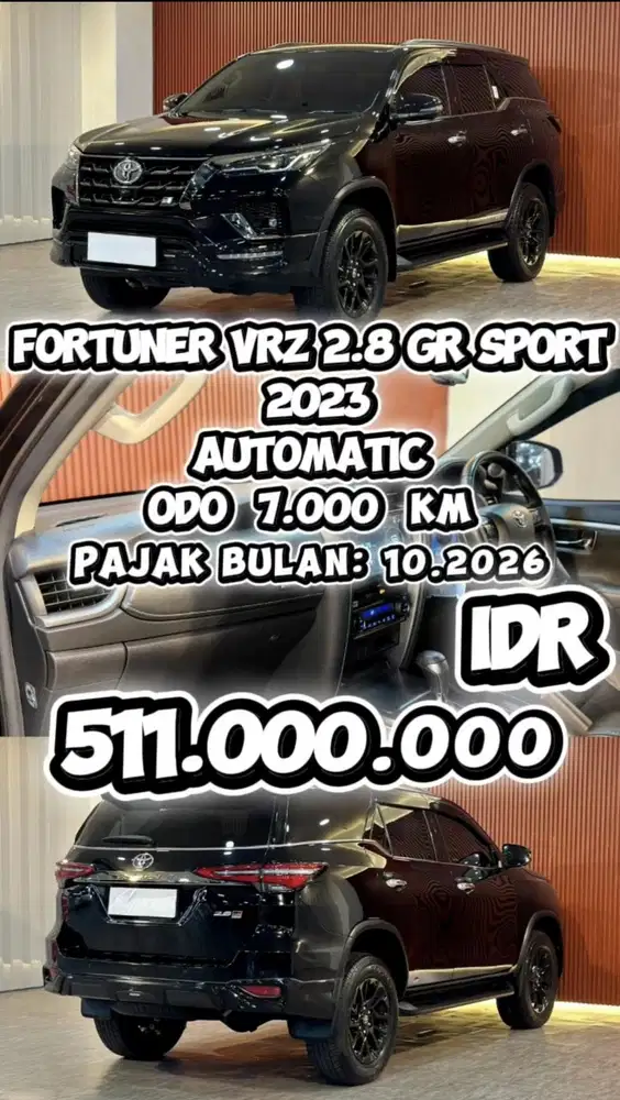 [ ODO 20.000 KM ] TOYOTA FORTUNER VRZ 2.8 GR SPORT AT 2023 SIAP PAKAI