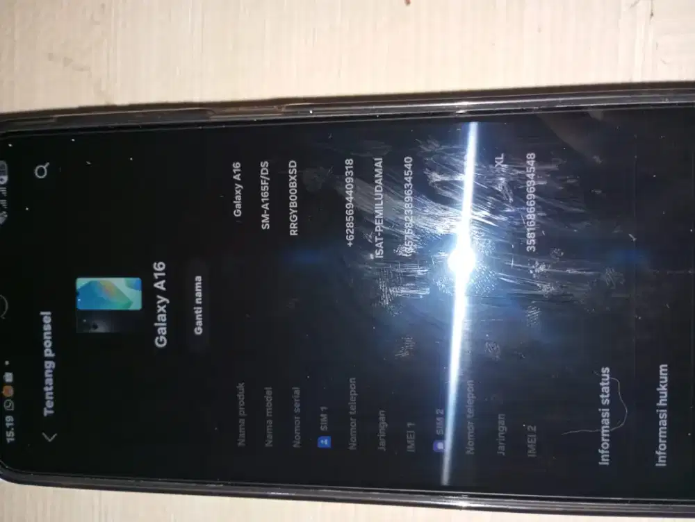 Hp Samsung A16 second seperti baru