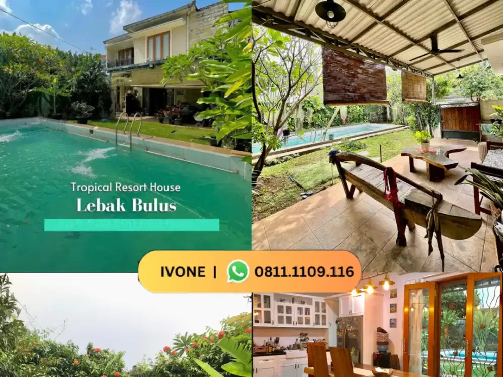 Rumah tropis kolam renang Lebak Bulus Cilandak 9,6 M Nego