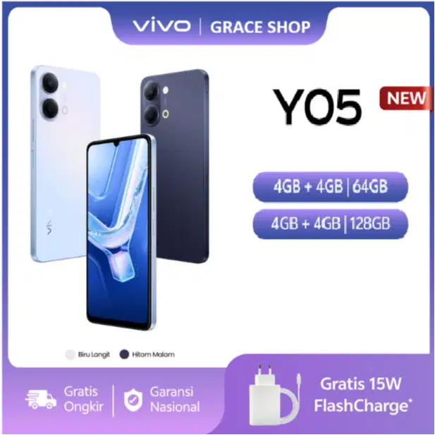 Vivo Y05 [4+4/64 GB] [ 4+4/128 GB] - GARANSI RESMI