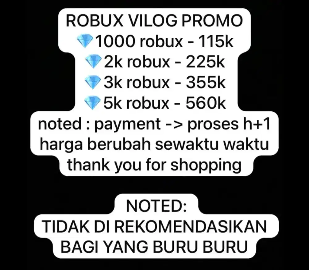 PROMO TOPUP ROBUX