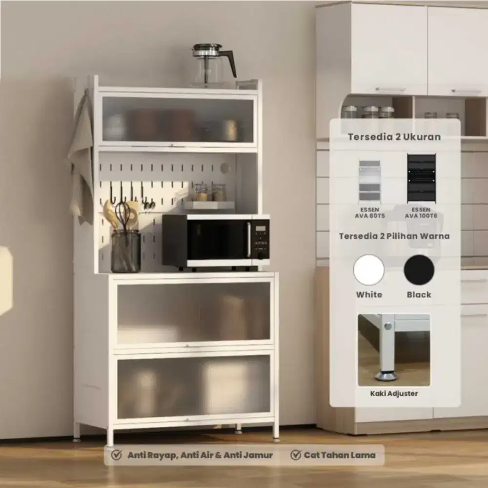 Lemari Dapur Besi Pira ESSEN Ava MKC 80T5 Wht Jogja (Ars)