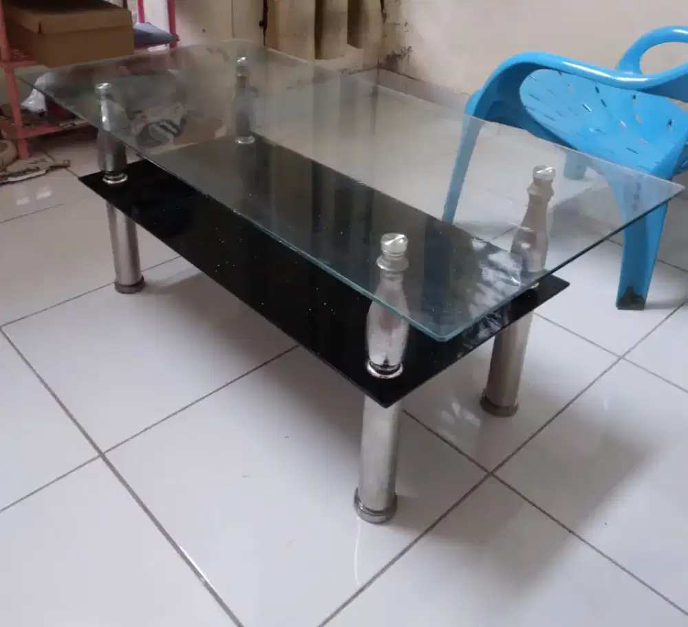 Di jual Meja Tamu Olympic kaca Tempered uk : 50 cm x 100 cm