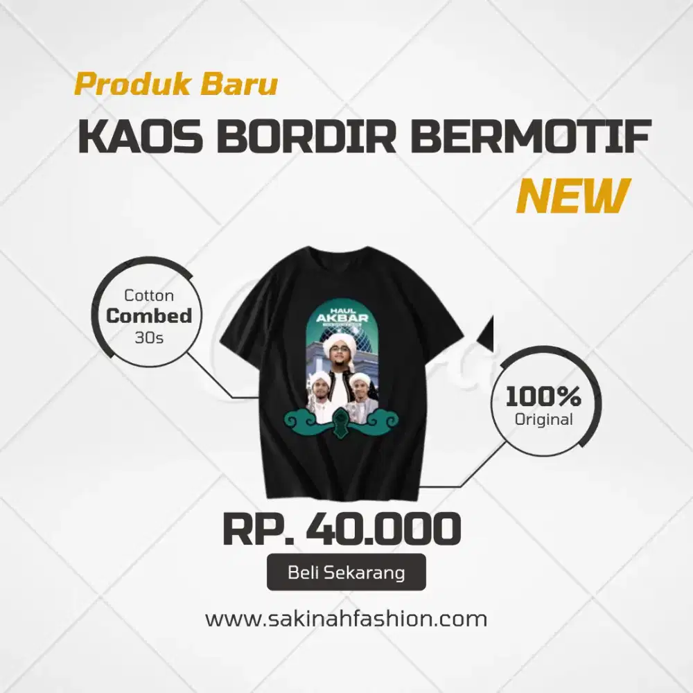 Kaos Lengan Pendek Bermotif Hitam