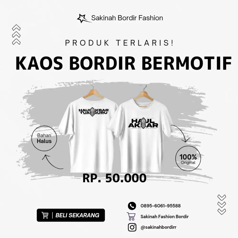 Kaos Lengan Pendek Bermotif Putih