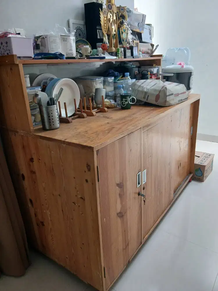 Dijual meja Barista, Etalase, bahan kayu buat jualan makanan minuman
