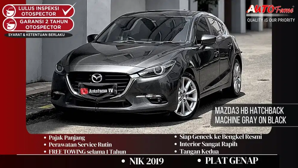Mazda3 HB Hatchback Machine Gray On Black NIK 2019