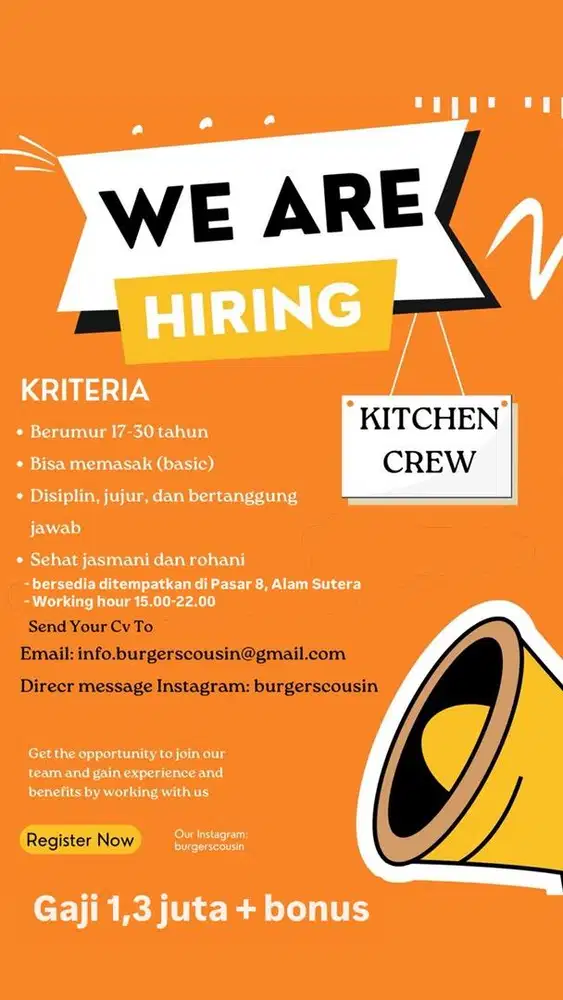 HIRING KICTHEN CREW