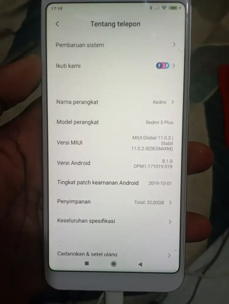 Jual redmi 5plus 3/32