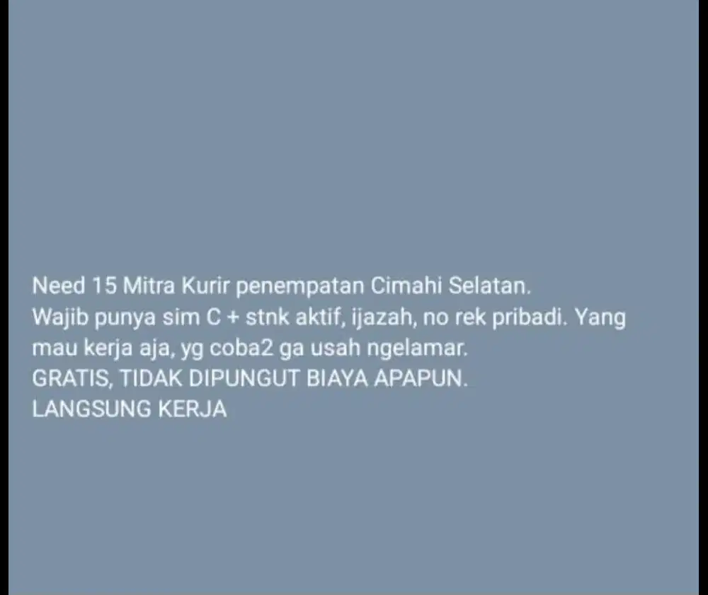 Lowongan Kurir Motor Delivery