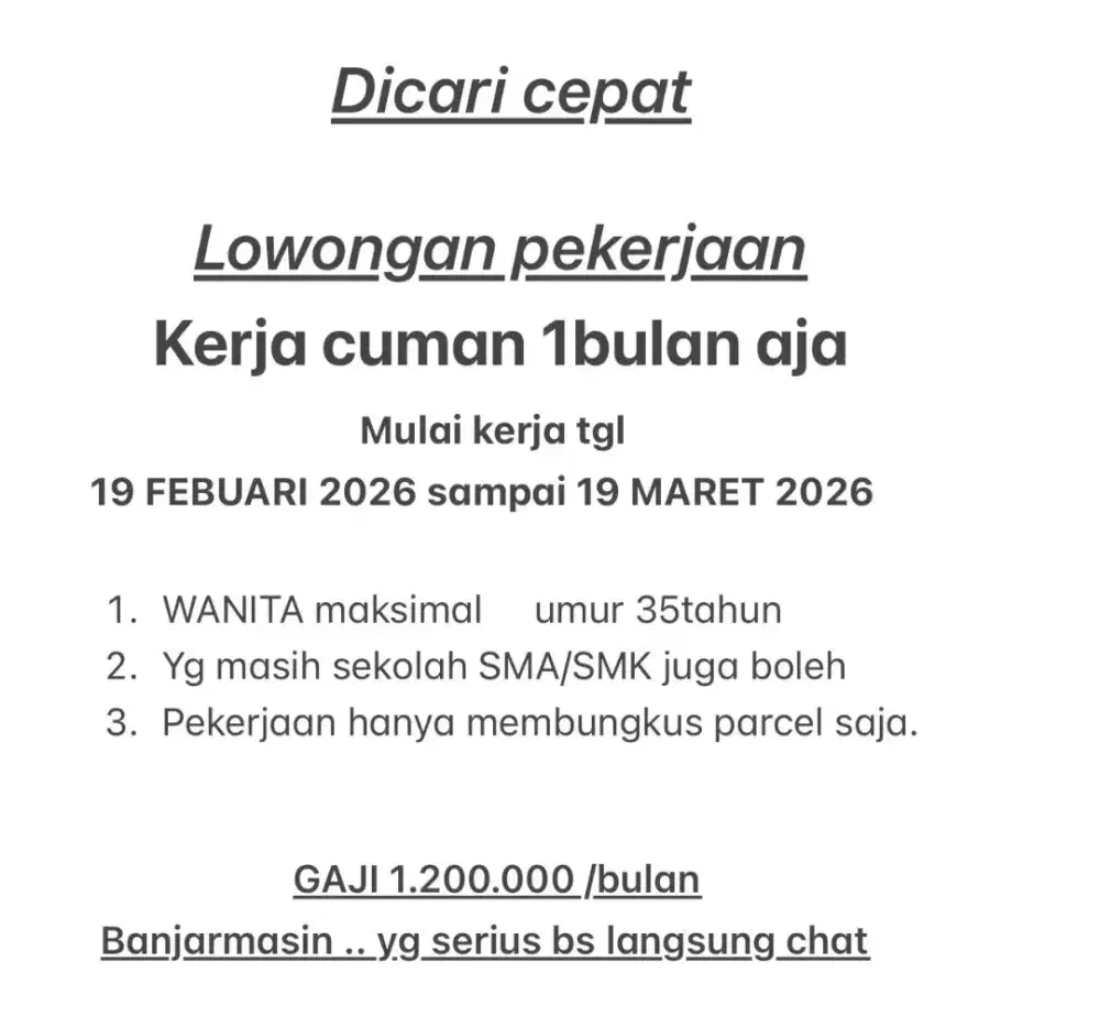lowongan kerja cari cepat
