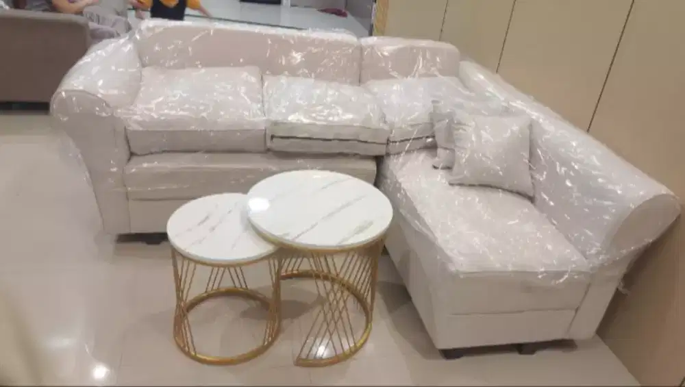 Sofa L Osaka + meja besi