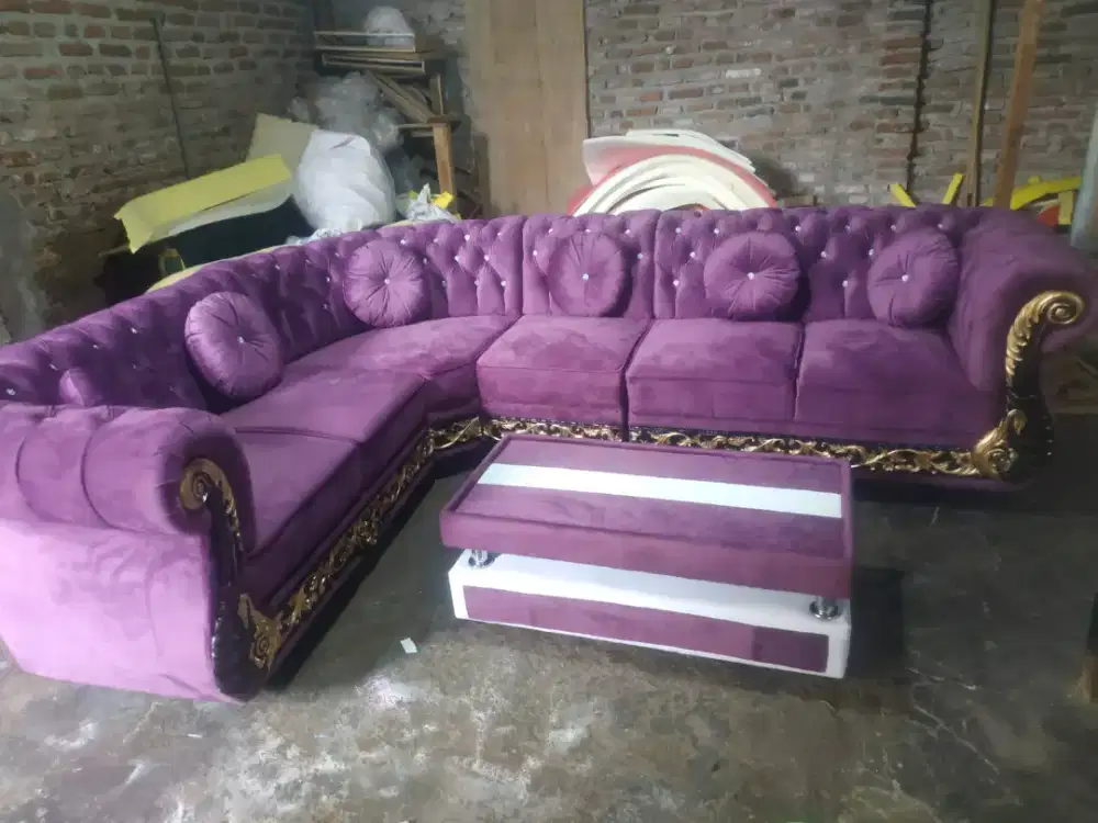 Sofa pojok fiber + meja
