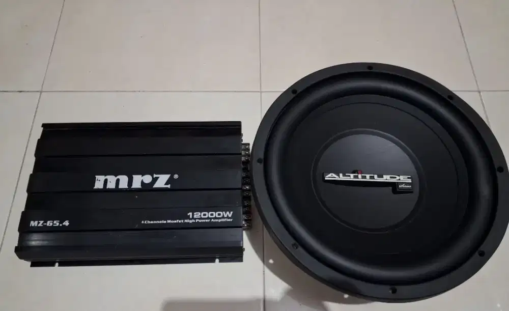 Subwoofer altitude 12inch berikut power amplifier mrz 4channel