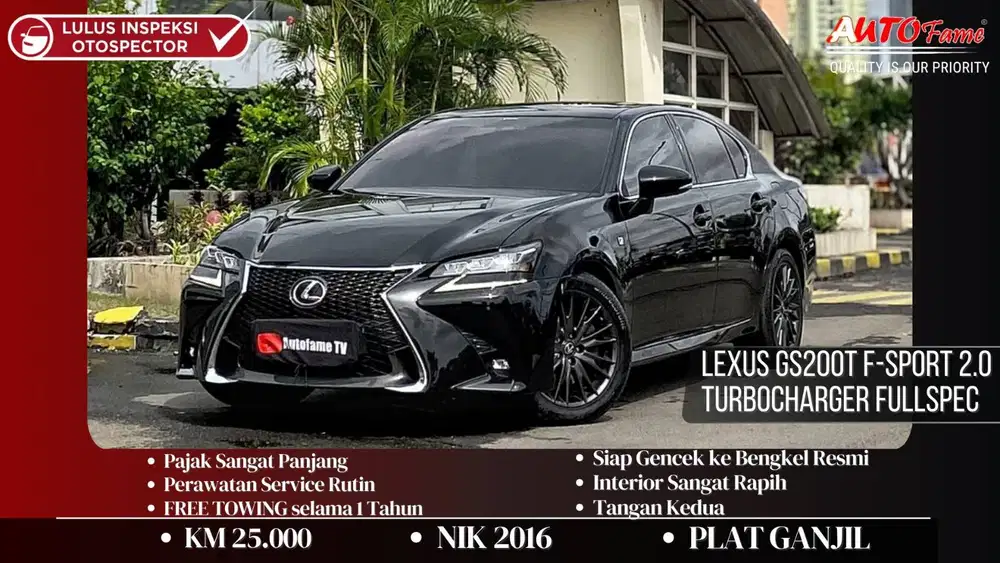 Lexus GS200t F-Sport 2.0 Turbocharger Fullspec NIK 2016 Black On Red