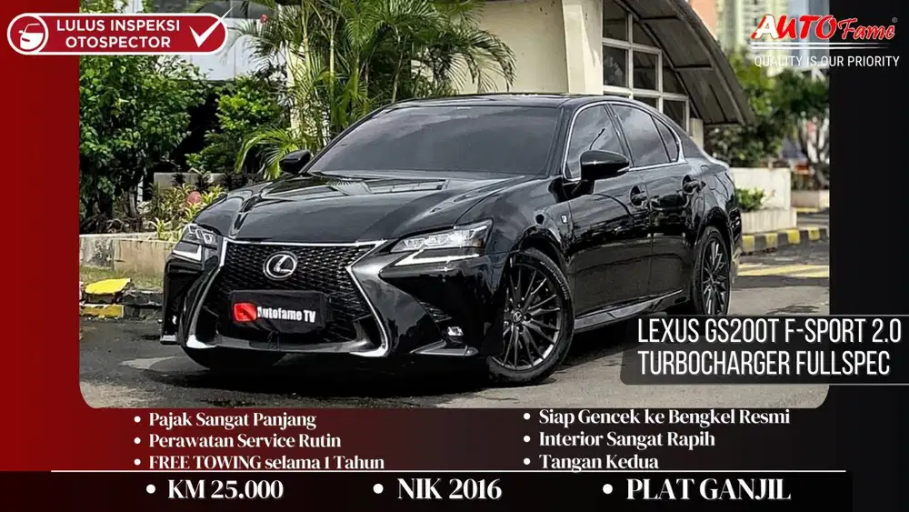 Lexus GS200t F-Sport 2.0 Turbocharger Fullspec NIK 2016 Black On Red