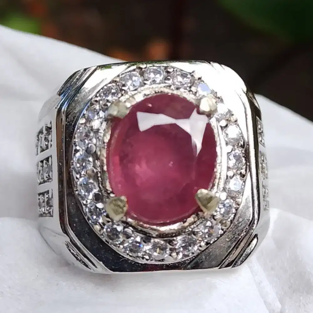 Natural Ruby top Cristal ring kunsar super 3ct Net harga