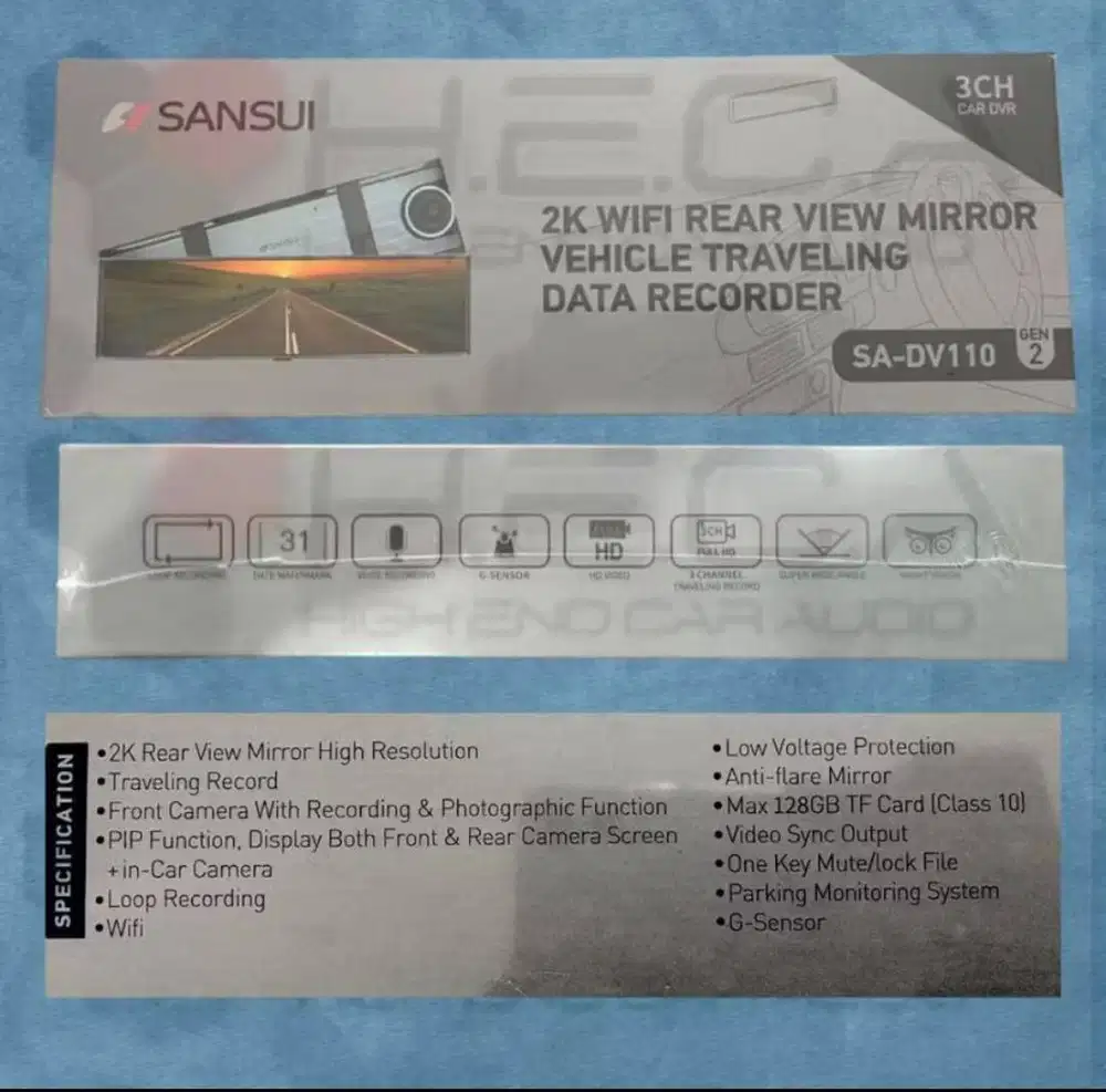 Sansui DVR spion SA-DV110 Gen2 Dashcam 2K 3-Channel