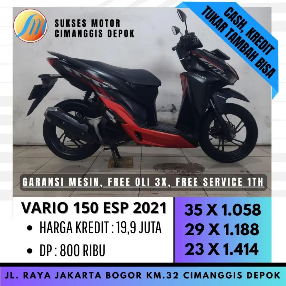 NEW VARIO 150 ESP 2021 CASH KREDIT DP 800 DO SUKSES MOTOR