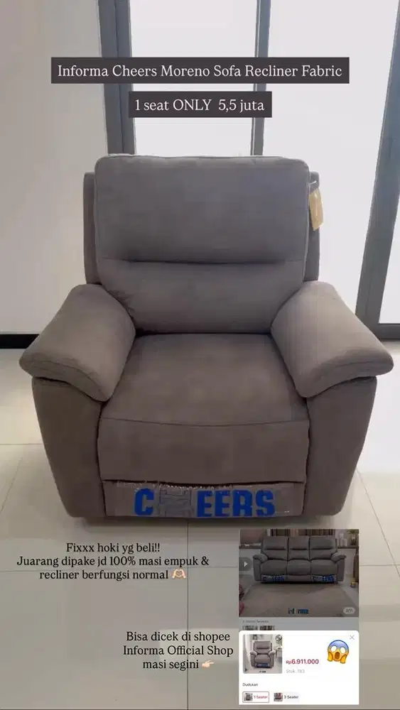 Jual Sofa Recliner Informa (1 seat & 3 seat)