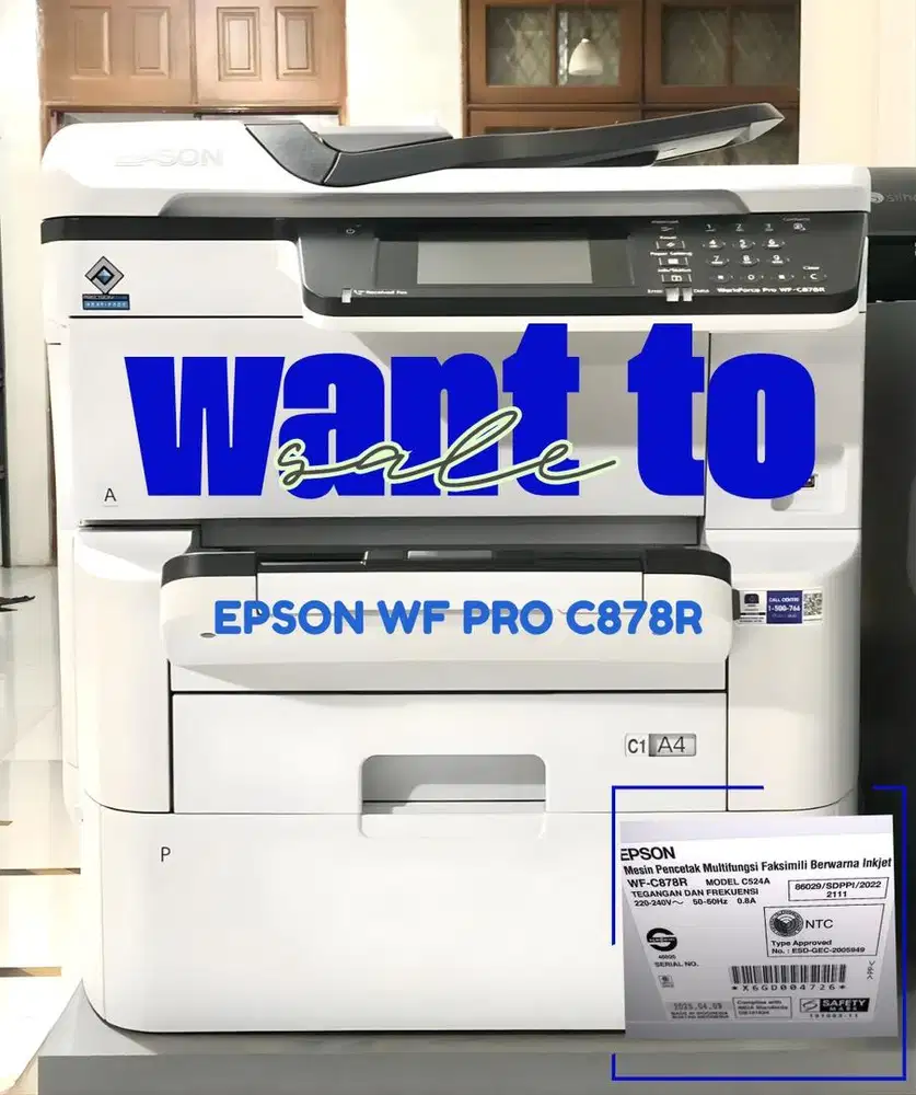 Printer EPSON wf pro c878r second like new