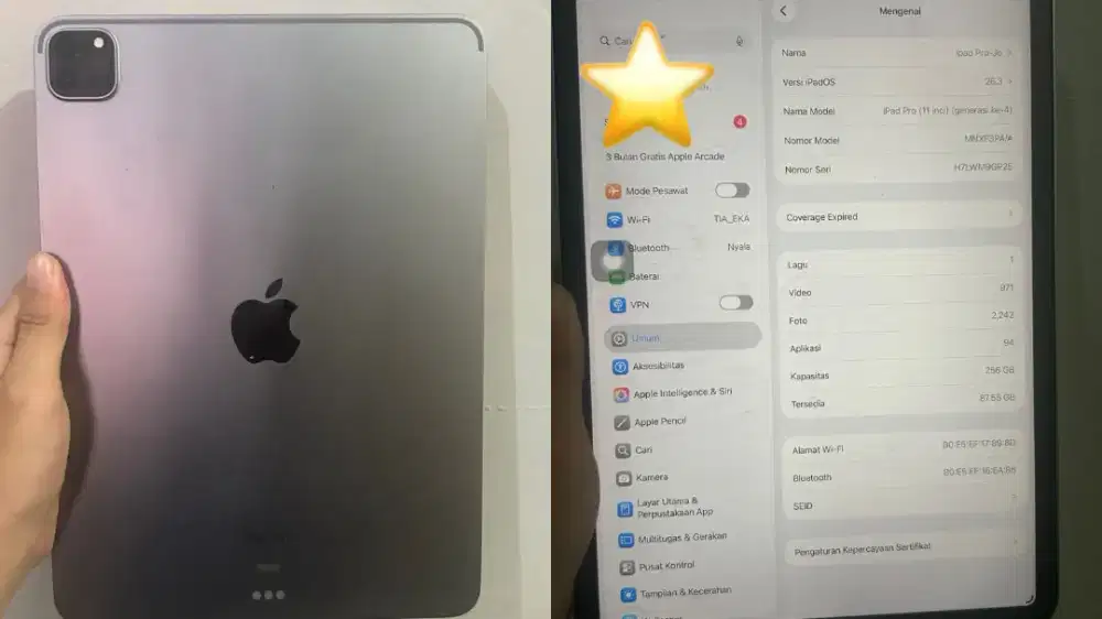 IPAD APPLE PRO M2 GEN 4 256GB. IBOX