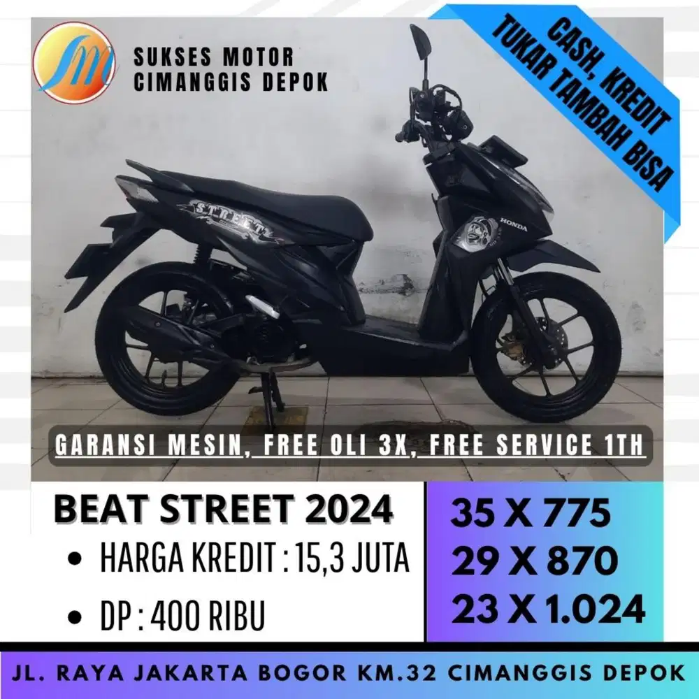 BEAT STREET ESP 2024 HITAM MULUS DP 400 CASH KREDIT KARTU KREDIT