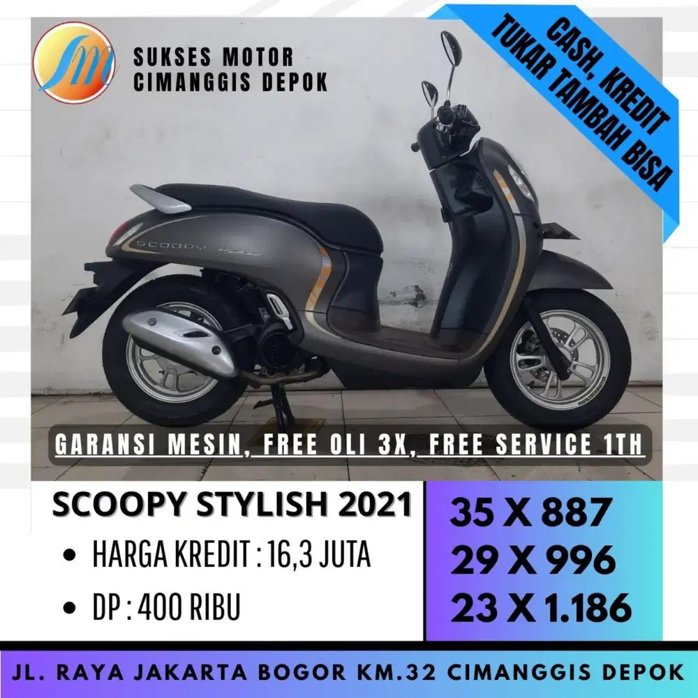 SCOOPY PRESTIGE 2021 MULUS DP 400 ANGSURAN RINGAN HARGA MURAH