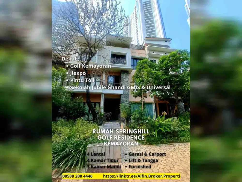 SPRINGHILL GOLF RESIDENCE TOWNHOUSE KEMAYORAN JAKARTA PUSAT DEKAT TOLL & PRJ