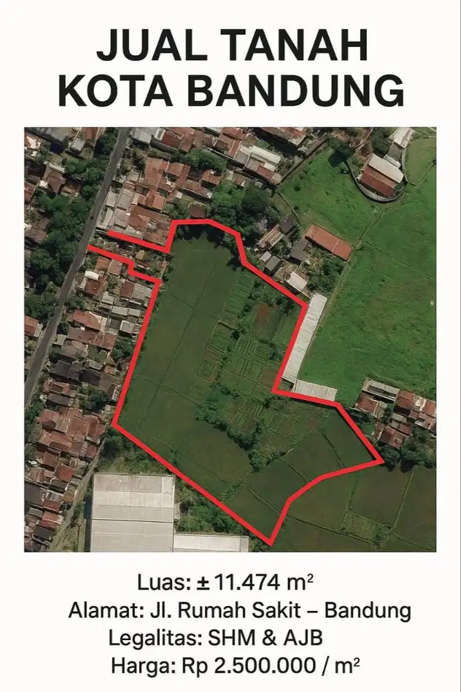 Tanah Luas di Jalan Rumah Sakit Dekat Gedebage Bandung