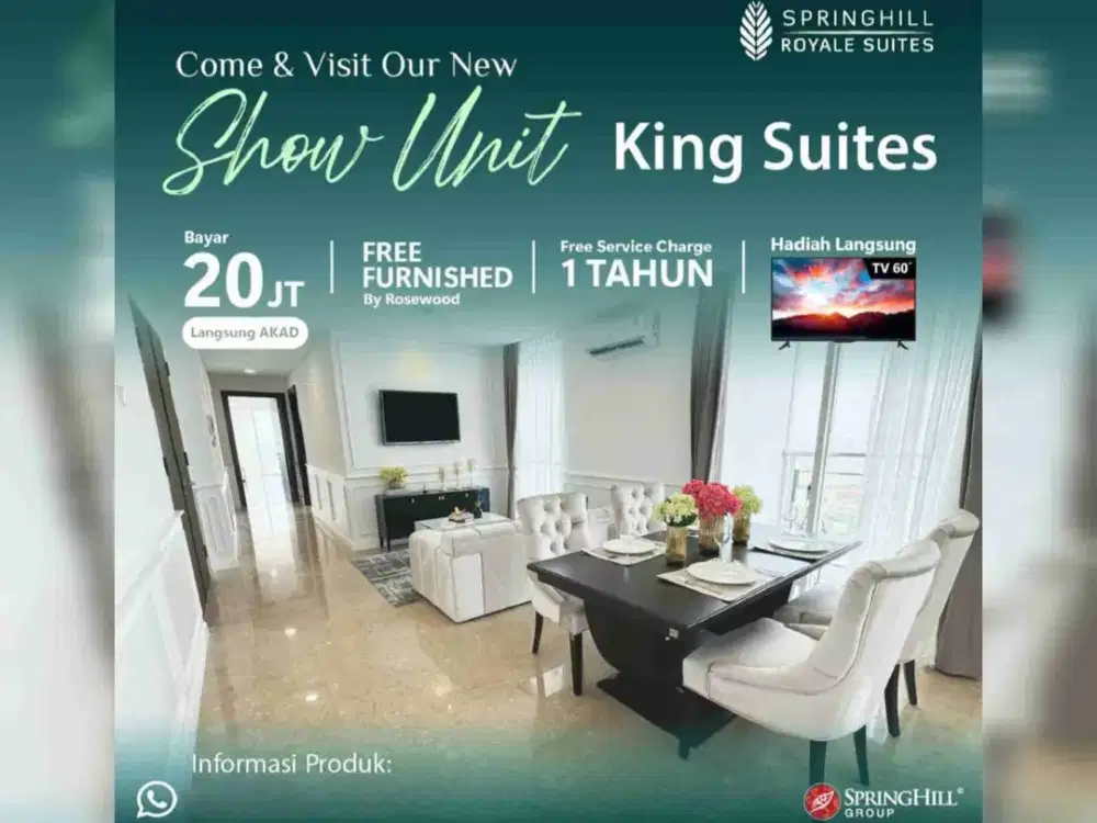 Apartemen Springhill Royal Suite Kemayoran Unit Baru Bisa Kpr View Golf