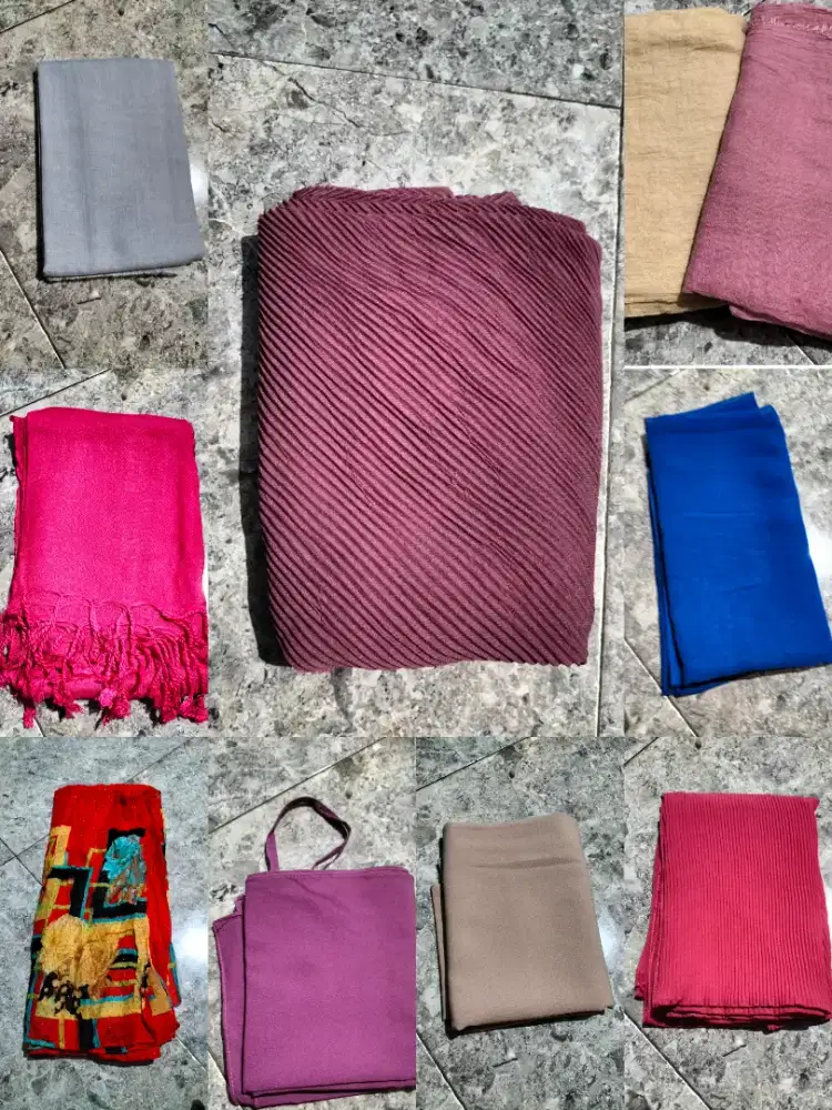 Hijab pashmina dan 1 hijab segitiga