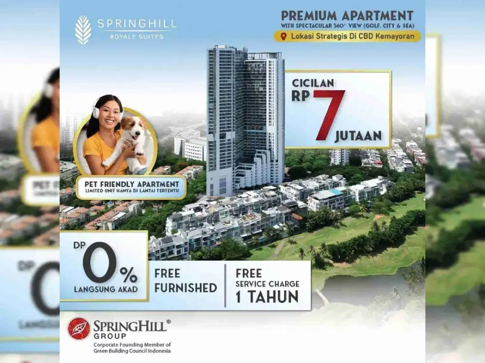 Apartemen Springhill Kemayoran Unit Baru Bisa Kpr Free DP PPn View Golf