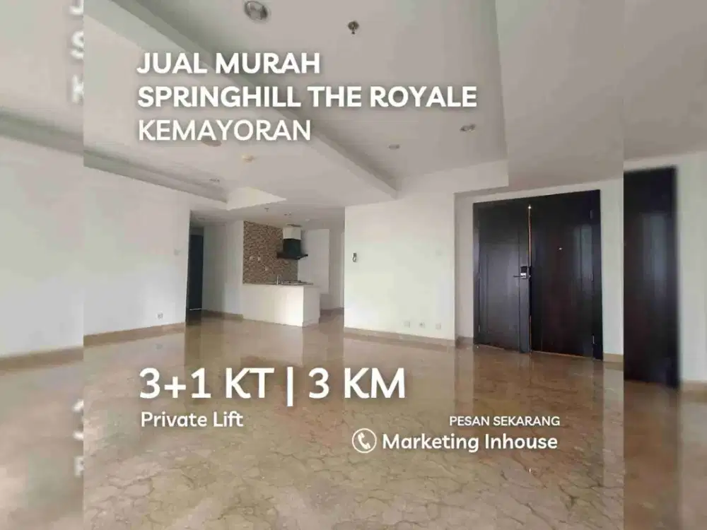 Apartemen Springhill Kemayoran 3 Kamar+1 Private Lift Siap Pakai Bisa Kpr Dekat Golf Toll Prj
