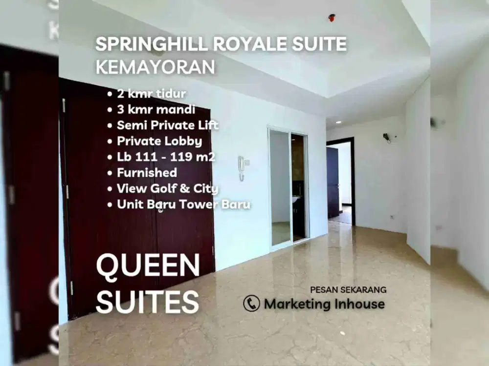 Apartemen Springhill Kemayoran 4 Kamar Unit Baru View Golf Bisa Kpr & Cicil Developer