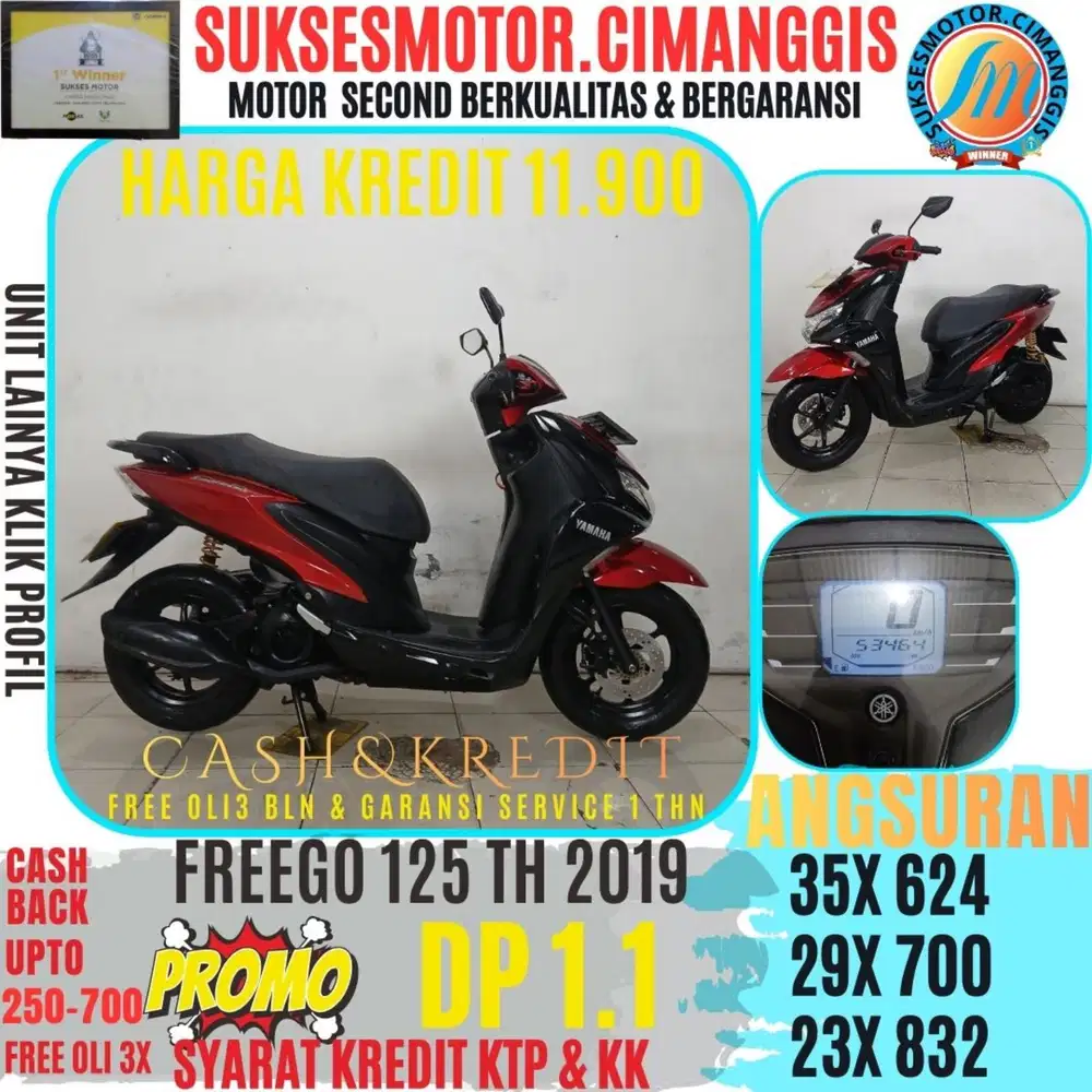 FREEGO 125 DP 1.100 CASHBACK UPTO700RBU FREEOLI3X SUKSESMOTOR