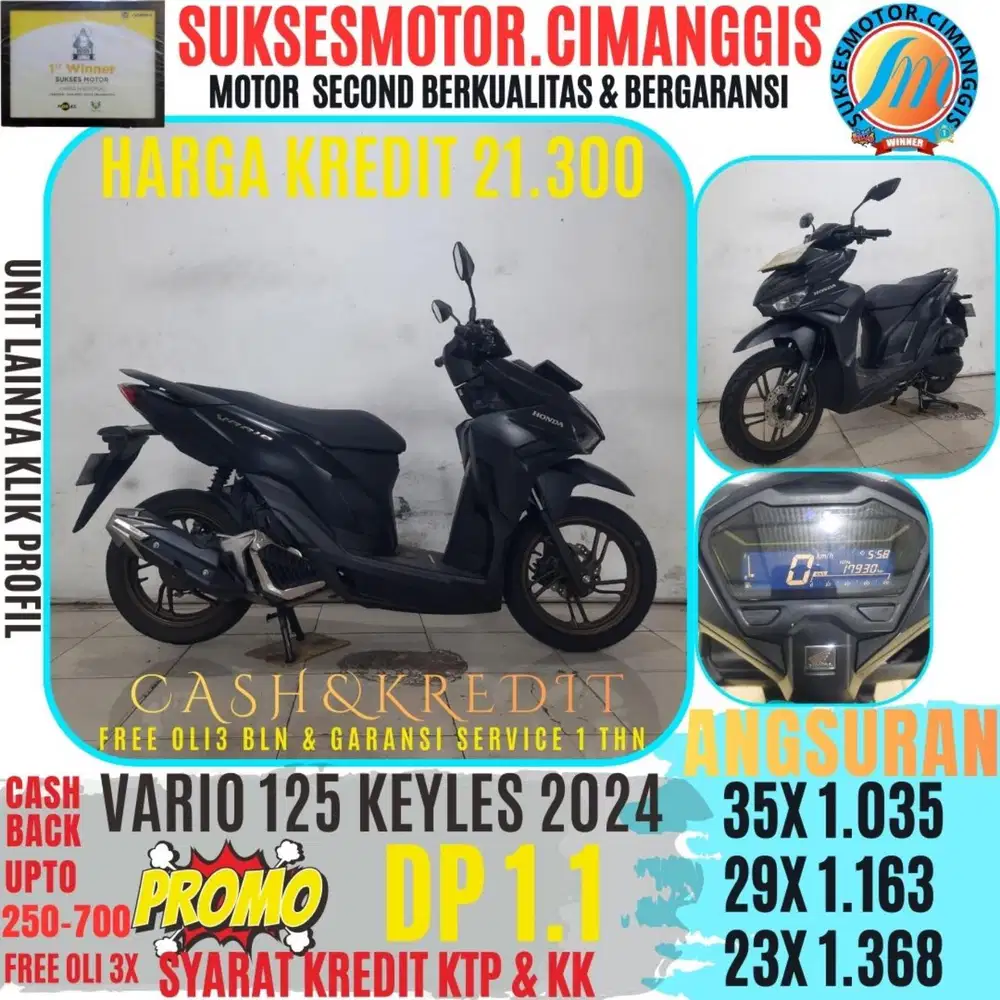 VARIO 125 CBS ISS DP 1.100 CASHBACK UPTO700RBU FREEOLI3X SUKSESMOTOR