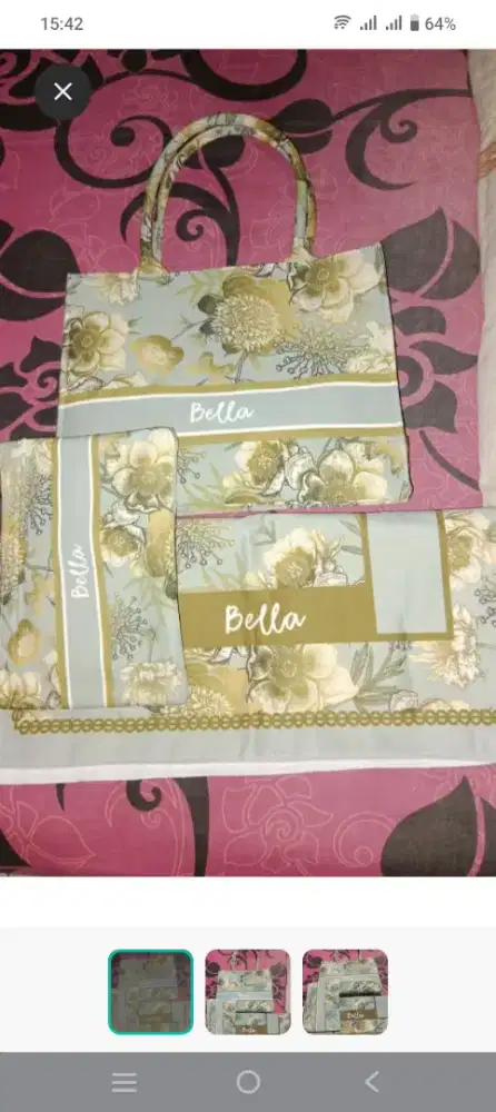 Tote Bag Khusus Nama Bella+Sajadah Nama Bella,+Dompet Kulit Cantik