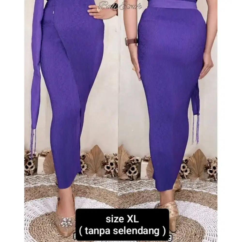 Rok Kamen Jadi Plisket warna Ungu tanpa Selendang