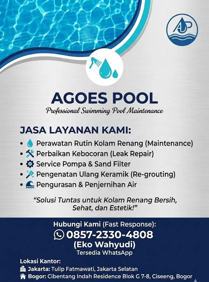 Perawatan penjernihan Rutin Kolam Renang